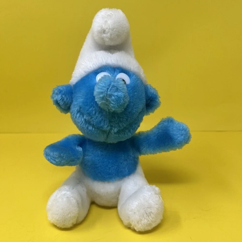 Vintage Smurf Plush Wallace Berrie 1980 Blue White 8